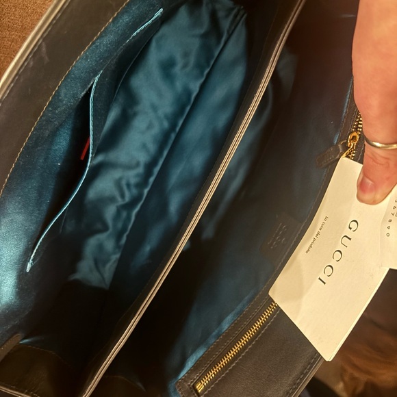 GUCCI GG Ophidia Sherry Line Medium Red Suede & Black Patent Leather Crossbody - Picture 8 of 15